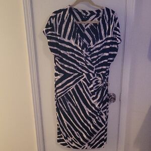 Chaus Black and White Zebra Midi Dress